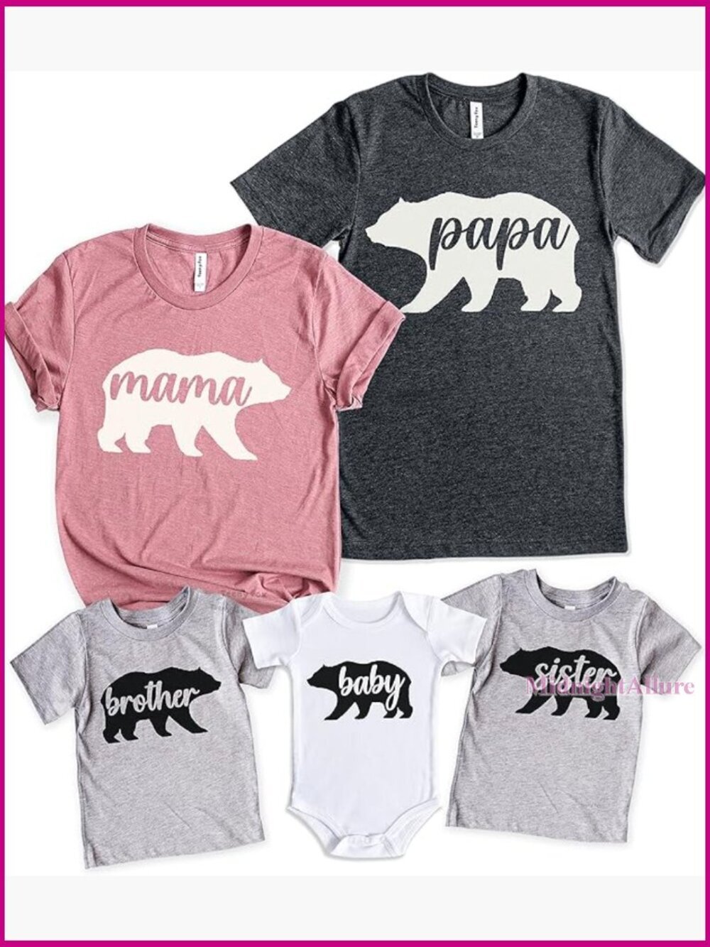 Family Matching Mama Bear Crewneck T-Shirt Baby Bodysuit Set